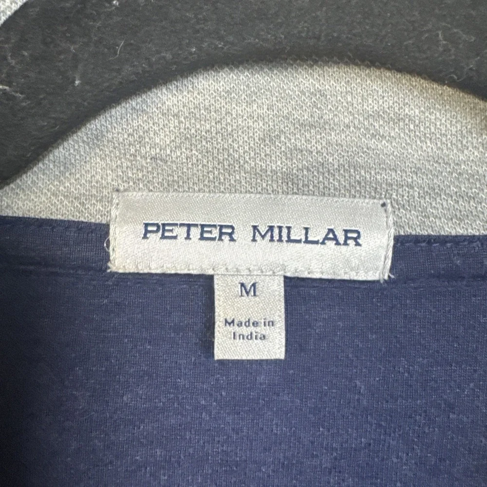 Peter Millar Perth performance quarter-zip pullover Embroidered V &E Logo Med